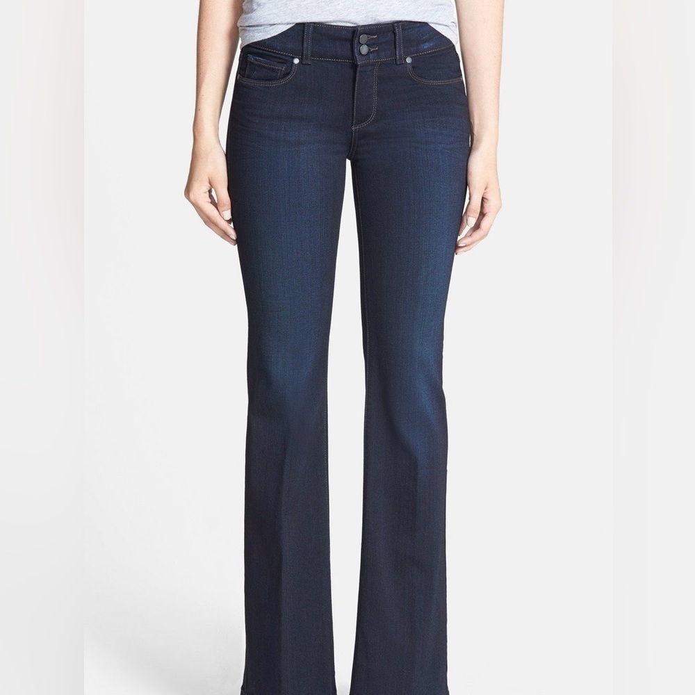 PAIGE Women's Boot Cut Jeans - Dark Blue